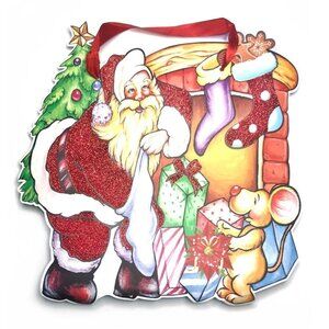 Diona J Rudolph Santa B Snowman Reindeer Christmas Xmas GIFT  BAG Tote Shopper